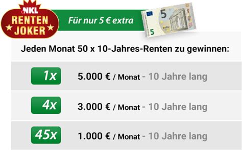 nkl rentenjoker|nkl renten joker gewinnzahlen.